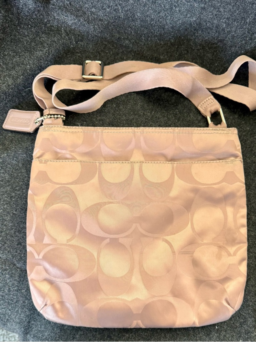 Coach Dusty Pink Signature Nylon Crossbody Bag - Picture 3 of 6
